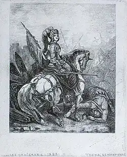 Jeanne d'Arc à cheval (gravure).