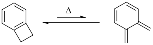 Génération thermique d'o-xylylène à partir de benzocyclobutène.