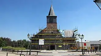 Les travaux de l'église.