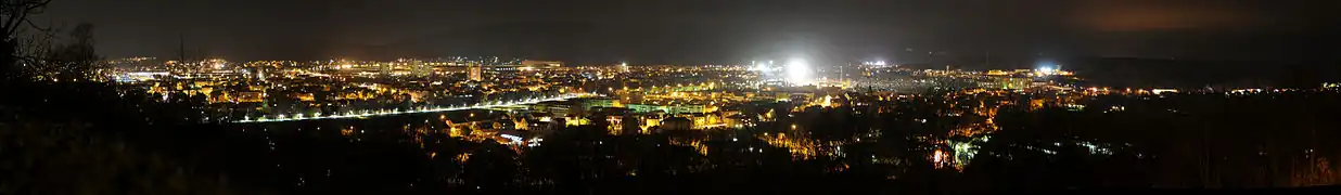  phtographie représentant Belfort vue de la Miotte, de nuit.