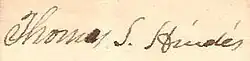 signature de Thomas S. Hinde