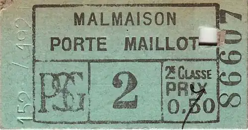 Billet du PSG de 1921.