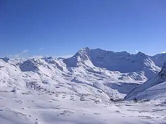 Vue aérienne de la station.