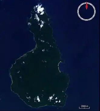 Image satellite de l'île Tioman.