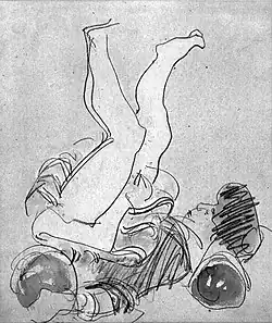 Croquis aquarellé, projet de sculpture, 1914