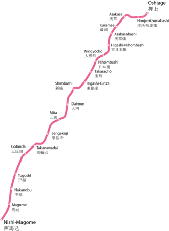 Voir la carte de la ligne.