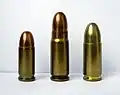 7,65 × 17 mm Browning, 7,62 × 25 mm TT, 9 × 19 mm Parabellum.