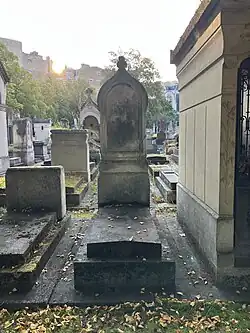 Tombe, division 29 du cimetière du Montparnasse, le long de l'allée Thierry.