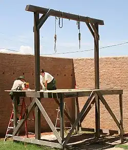 Potence, parc historique du palais de justice de Tombstone en Arizona.