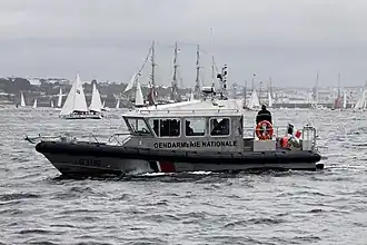 La vedette G1103 Amathée de la brigade nautique de Roscoff durant la grande parade des Tonnerres de Brest 2012.