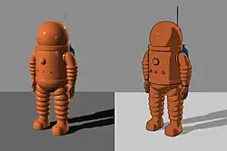 Exemple de Cel-shading représentant une combinaison d'astronaute.