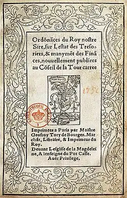 Le pot cassé, enseigne de l'imprimerie de Tory.