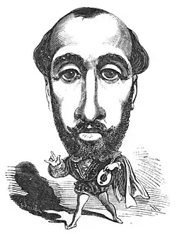 Portrait-charge par Georges Lafosse, Le Trombinoscope (mars 1873).