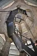 Escalier en bois (partie haute du clocher).