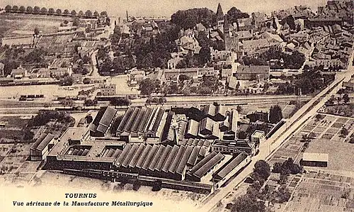 Vue aérienne de la manufacture entre 1919 et 1938.