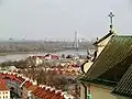 Vue depuis l'église Sainte-Anne vers le pont Świętokrzyski, surplombant Mariensztat.