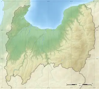 Voir sur la carte topographique de la préfecture de Toyama
