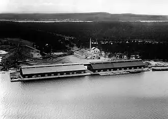 Usine de pâte de bois à Karlshäll en 1929.