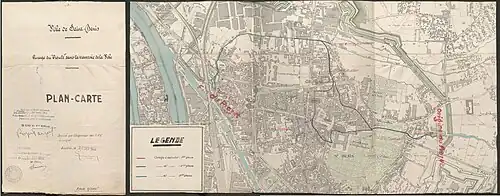 Plan du Croult traversant Saint-Denis (1944).