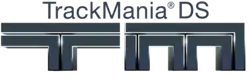 TrackMania DS est écrit en lettres grises, ainsi que les lettres T et M
