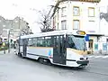 PCC 7911 nouvelle livrée au Tram 55 à la gare de Uccle-Calevoet vers le Silence le 17 mars 2007