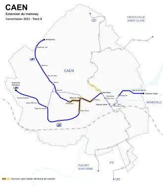 Tracé B par le Bon-Sauveur et l'avenue Albert Sorel