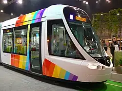 Maquette du tramway lors de la Foire exposition d'Angers en 2007.