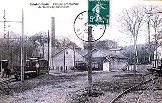 L'usine électrique du tramway à Saint-Gobain en fonctionnement