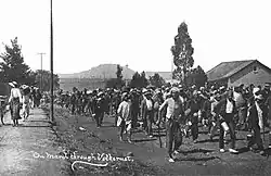 Marche de protestation contre les lois raciales, organisée par Gandhi, Transvaal, 1913