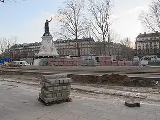 La place de la République en travaux, en 2013.