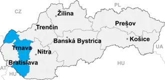 Localisation de Trnava