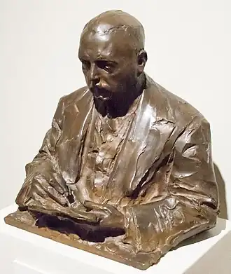 Paul Troubetzkoy dessinant (1908), bronze, Mora, Collection Zorn&nbsp;(en)