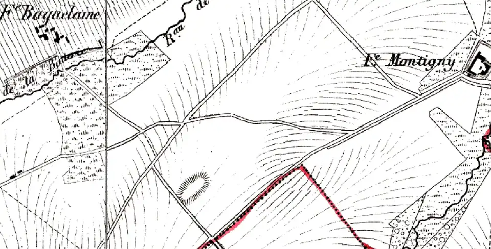 Tumulus sur Carte Vandermaelen de 1846