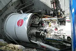 Tunnelier ayant servi pour la ligne B du métro de Lyon.