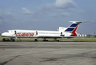 CU-T1264, le Tupolev Tu-154 de Cubana de Aviación impliquée dans l'accident, photographié en novembre 1997.