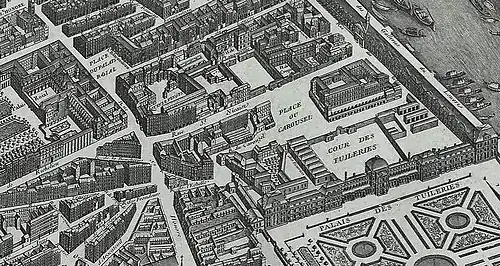 La place du Carrousel sur le plan de Turgot (1739).