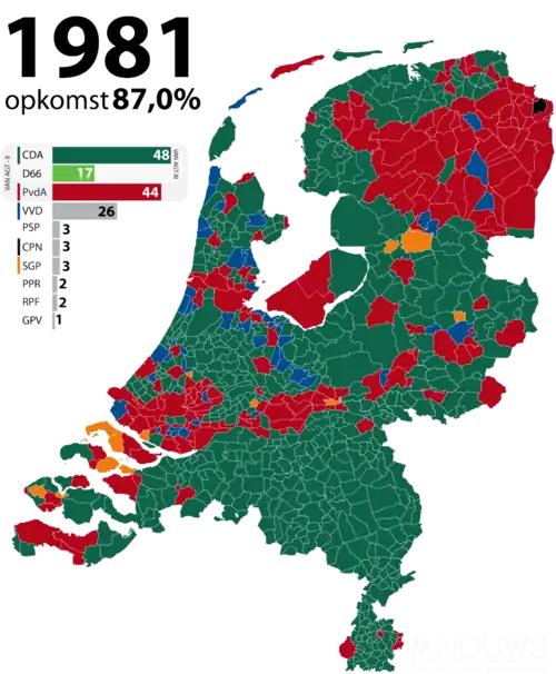 Parti arrivé en tête dans chaque commune.