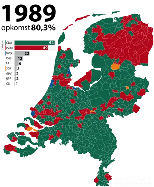 Parti arrivé en tête dans chaque commune.