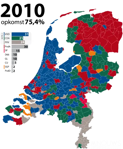 Parti arrivé en tête dans chaque commune.