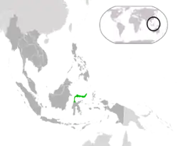 Carte de l'Indonésie avec le nord des Célèbes colorié