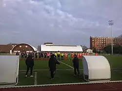 Présentation des équipes lors du match USM Malakoff - AC Boulogne-Billancourt B du 25 janvier 2015 (2-0)