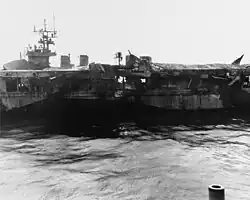 Les dommages vus du croiseur Birmingham