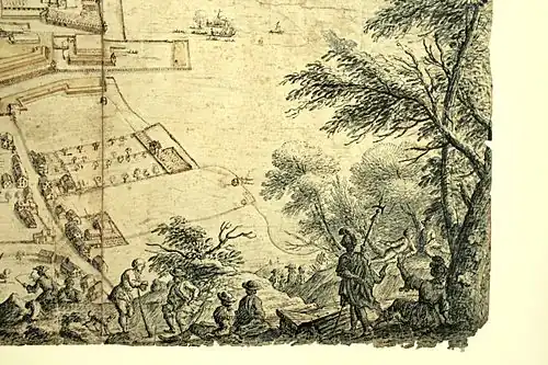 rechte untere Ecke. Links der Zeichner Ulinger