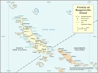 Carte politique de l'île Bougainville.