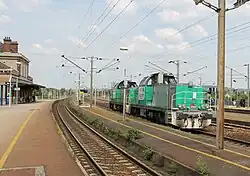 Unité multiple de BB 60000 à Oissel.