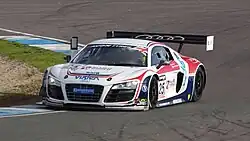 Audi R8 LMS lors d'une manche du British GT à Donington Park en 2013.