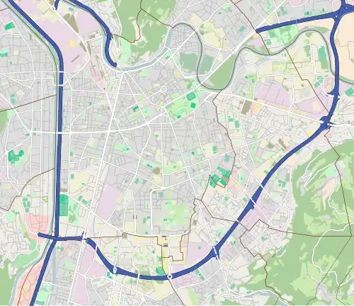 Localisation des sites de l'université dans la métropole de Grenoble.