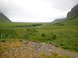 Vue de la vallée de Unstad