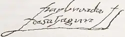 signature de Bernardino de Sahagún