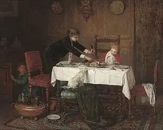 Un repas espiègle (1872), localisation inconnue.